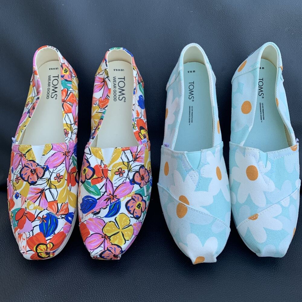 Toms Womens Shoes Flats Sz 8.5 Lot Of Two Pairs